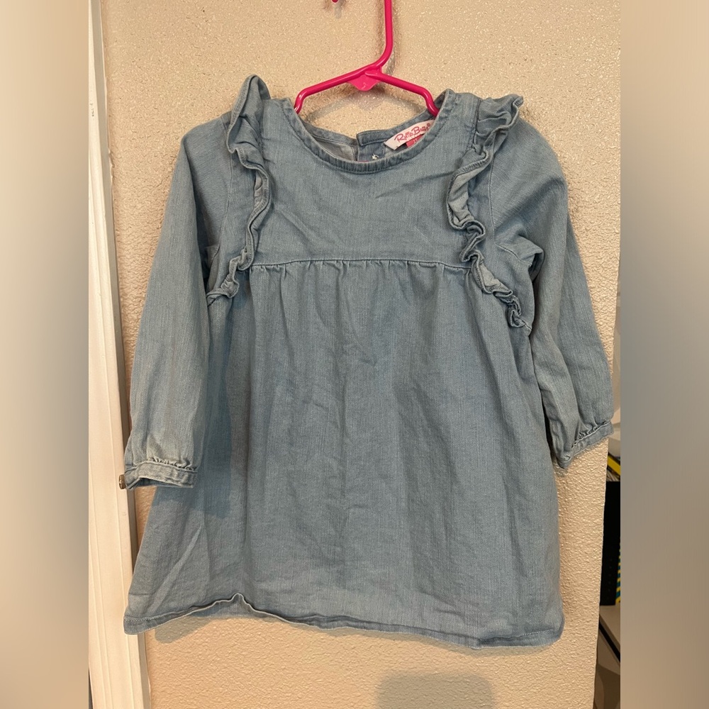 RuffleButts Ruffle Denim Dress 2T